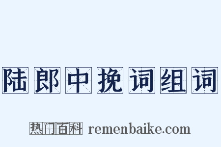陆郎中挽词组词是什么意思的图片